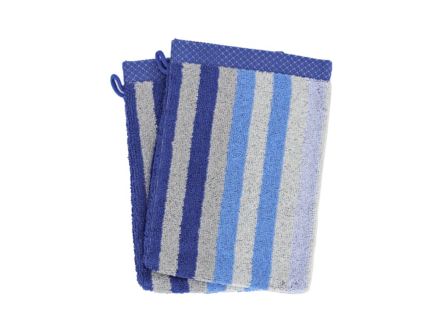 Lot de 2 gants de toilette 16x21 cm PURE STRIPES bleu mer