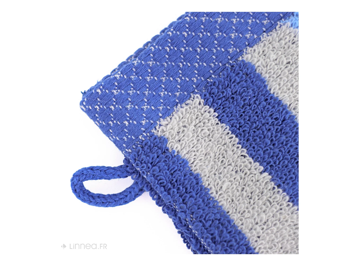 Lot de 2 gants de toilette 16x21 cm PURE STRIPES bleu mer