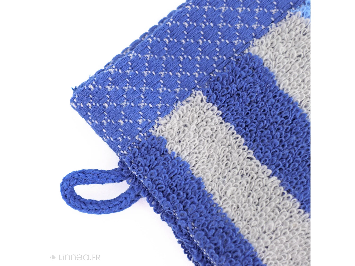 Lot de 2 gants de toilette 16x21 cm PURE STRIPES bleu mer
