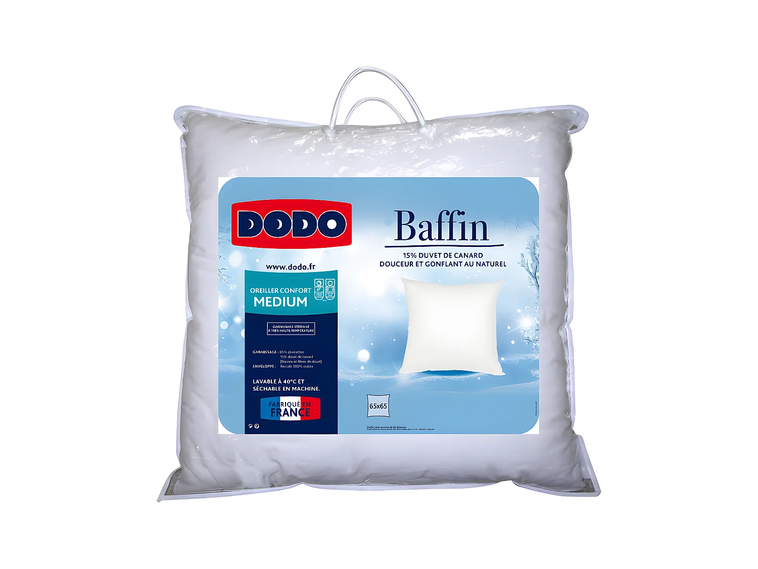 Hoofdkussen DODO Natuurlijk Dons BAFFIN - 65 x 65 cm