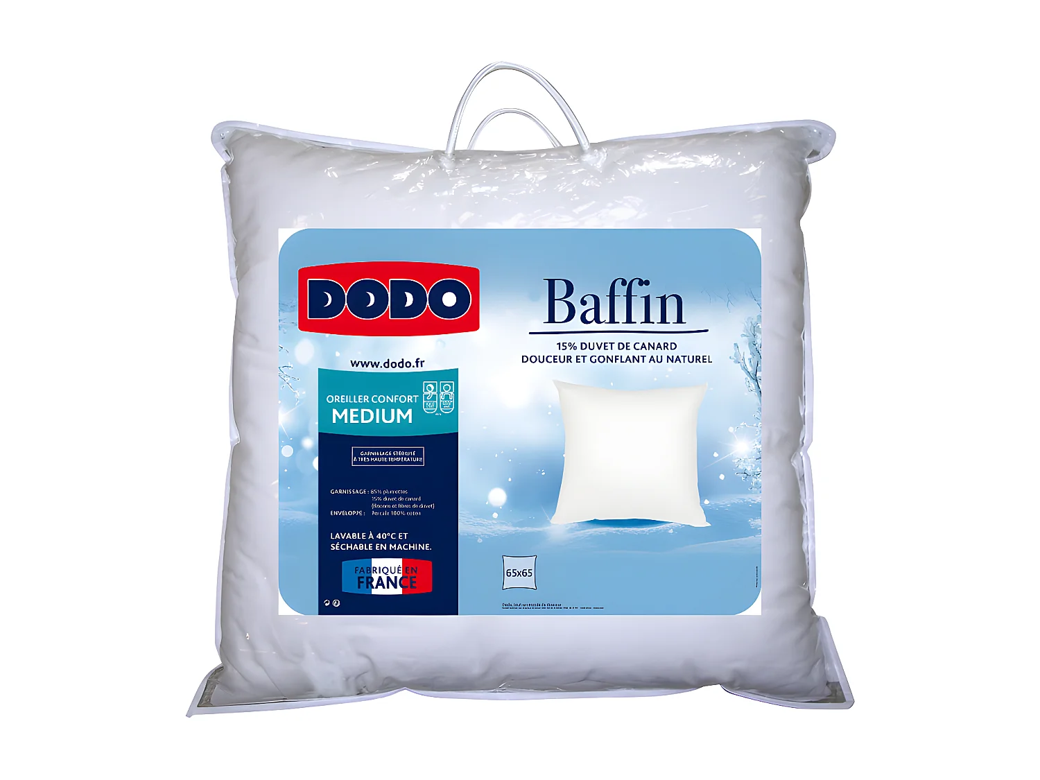 Hoofdkussen DODO Natuurlijk Dons BAFFIN - 65 x 65 cm