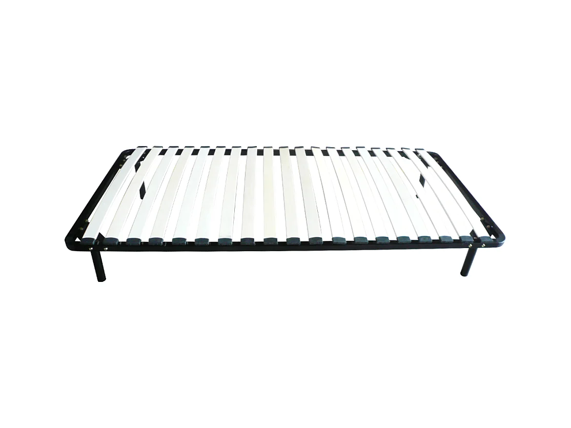 Sengeramme med lameller 90 x 200 cm - 19 lameller - Med ben - Sort - KALISTA fra YSMÉE