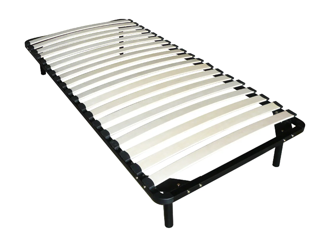 Sengeramme med lameller 90 x 200 cm - 19 lameller - Med ben - Sort - KALISTA fra YSMÉE