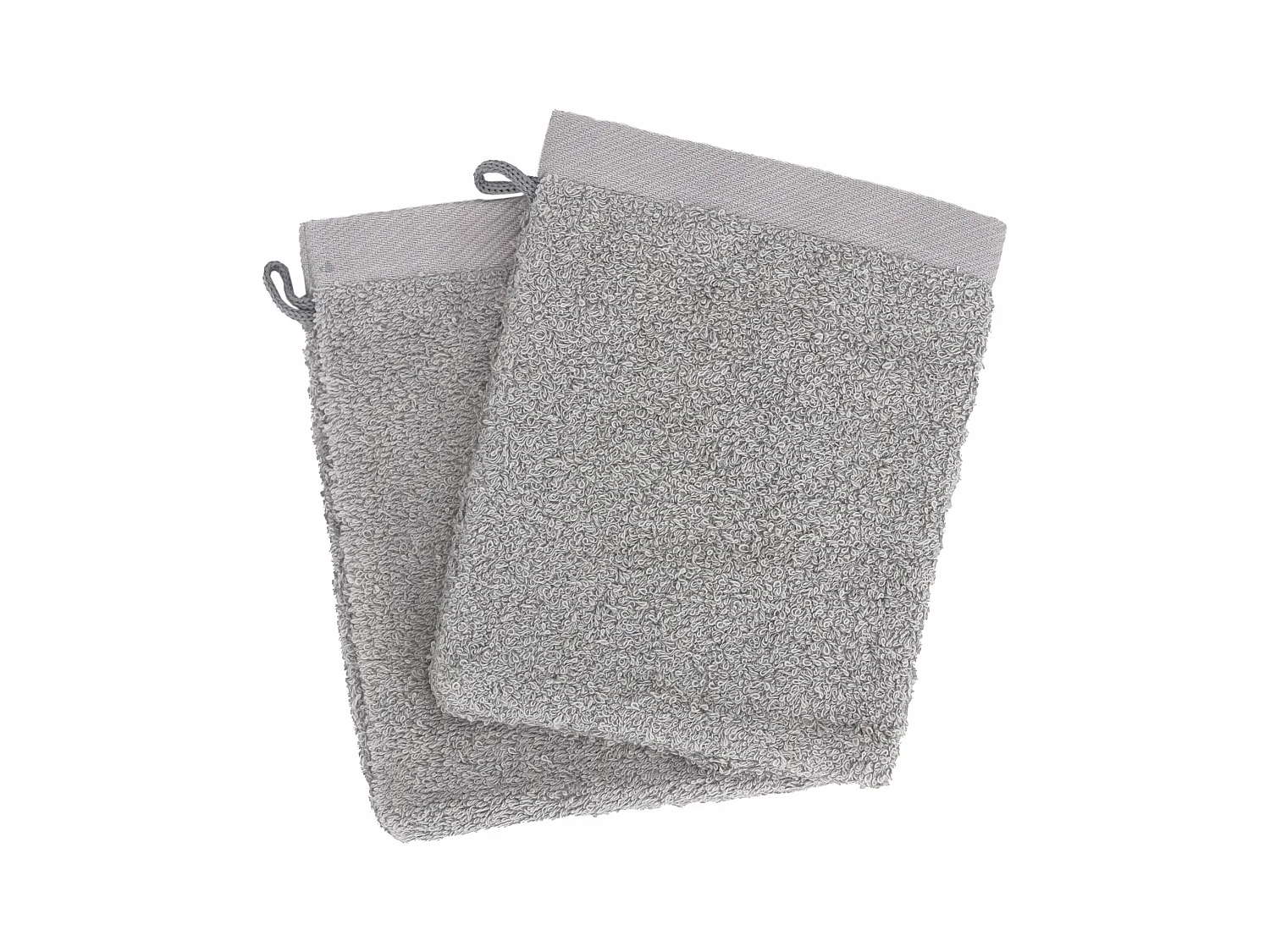 Lot de 2 gants de toilette 16x21 cm coton peigné ALBA argent
