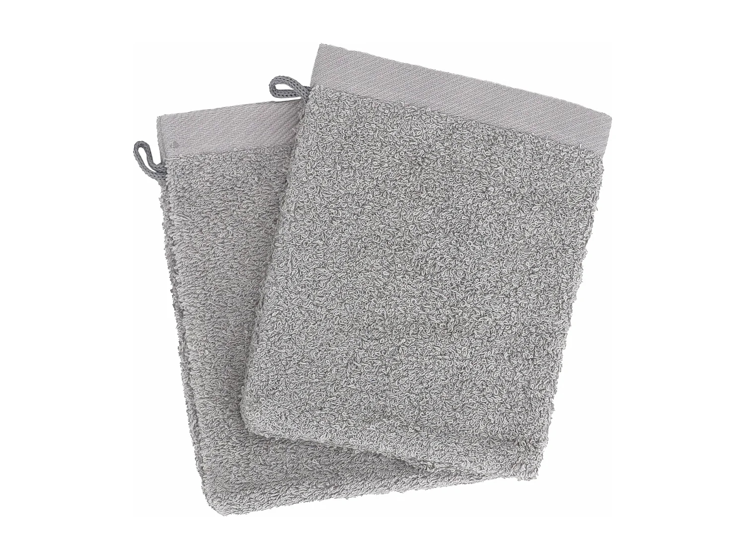 Lot de 2 gants de toilette 16x21 cm coton peigné ALBA argent