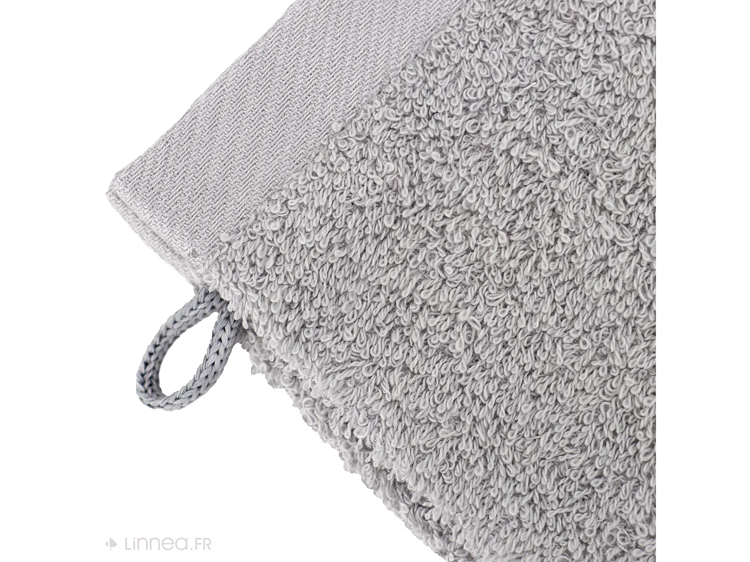 Lot de 2 gants de toilette 16x21 cm coton peigné ALBA argent