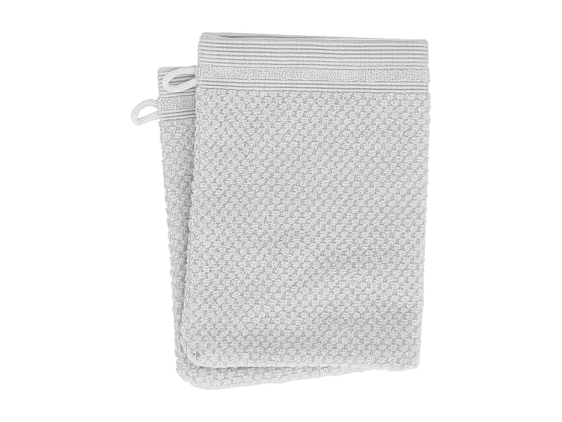 Lot de 2 gants de toilette 16x21 cm DUNE argent
