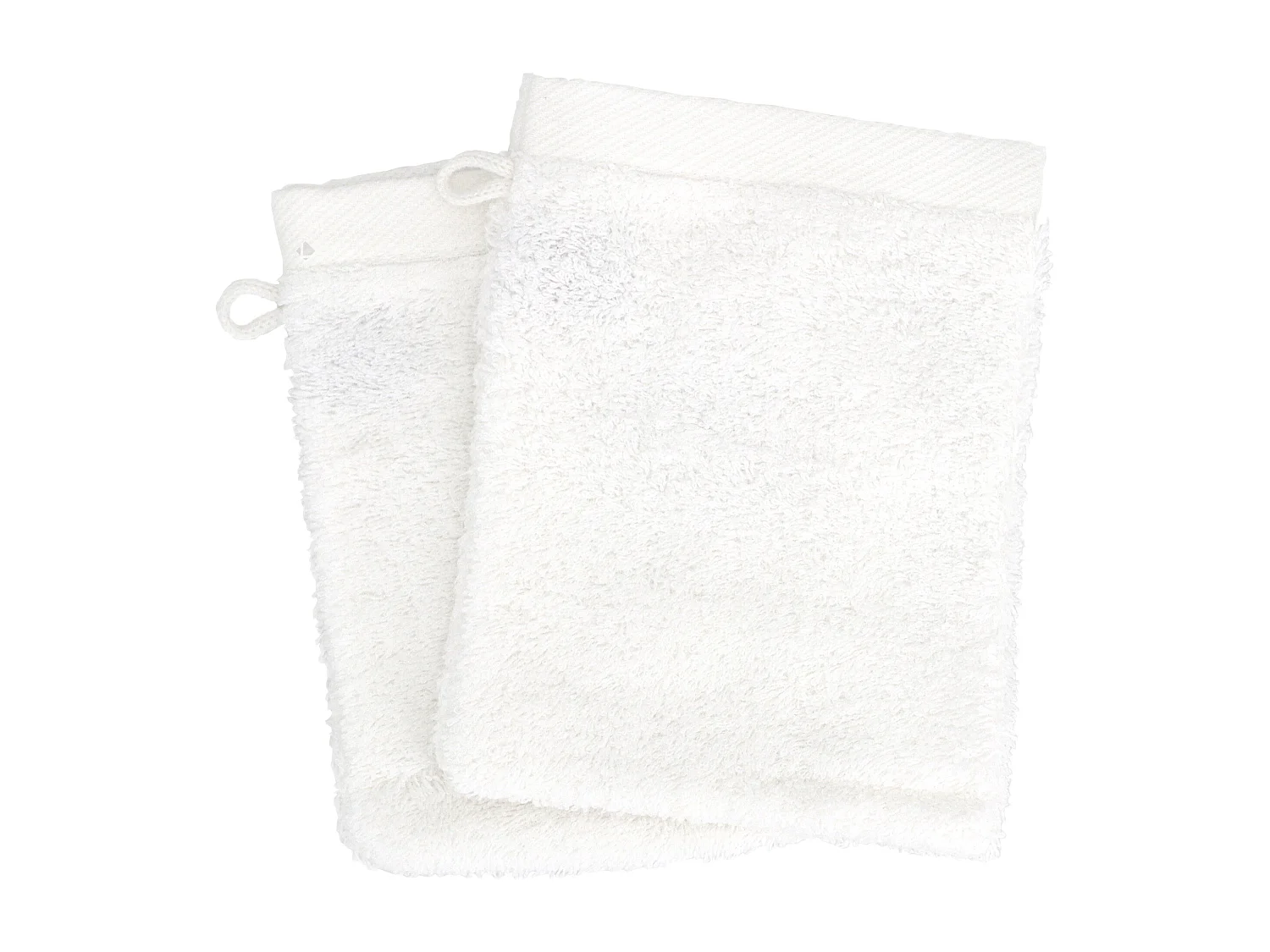 Lot de 2 gants de toilette 16x21 cm coton peigné ALBA blanc