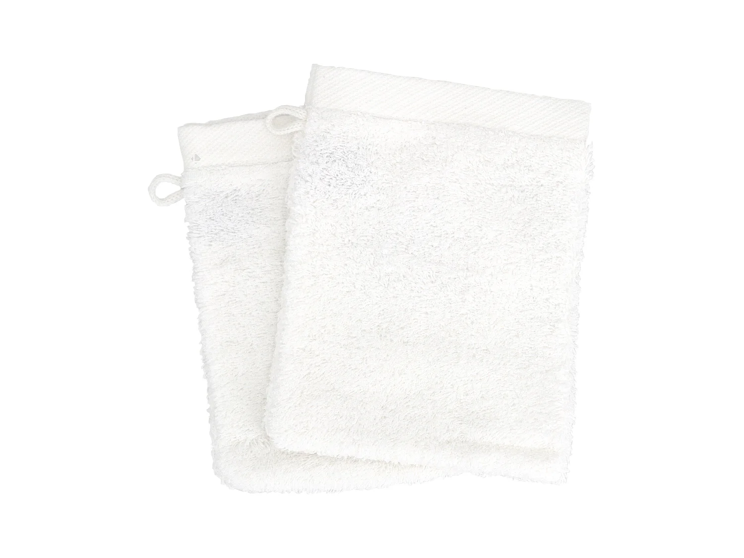 Lot de 2 gants de toilette 16x21 cm coton peigné ALBA blanc