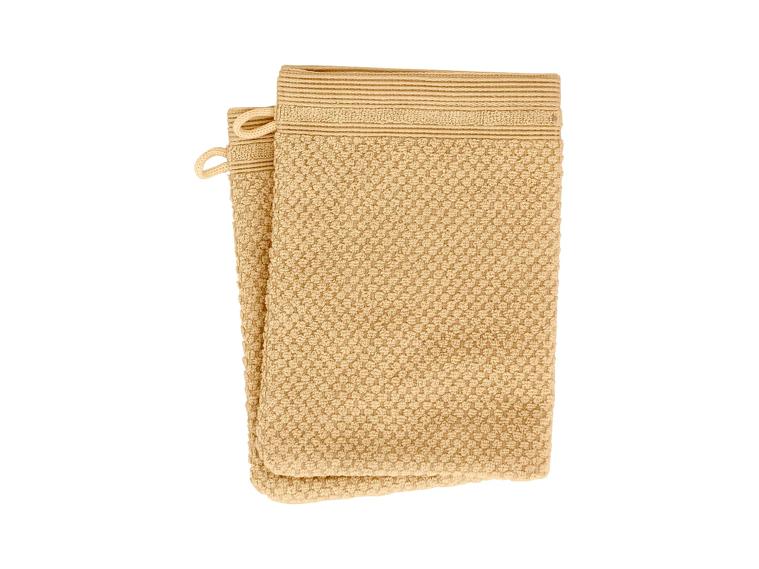 Lot de 2 gants de toilette 16x21 cm DUNE jaune quartz