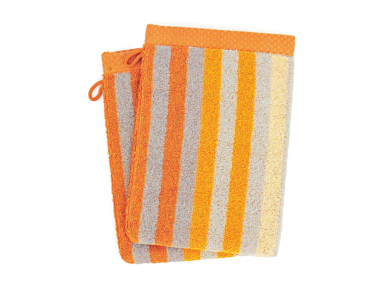 Lot de 2 gants de toilette 16x21 cm PURE STRIPES butane