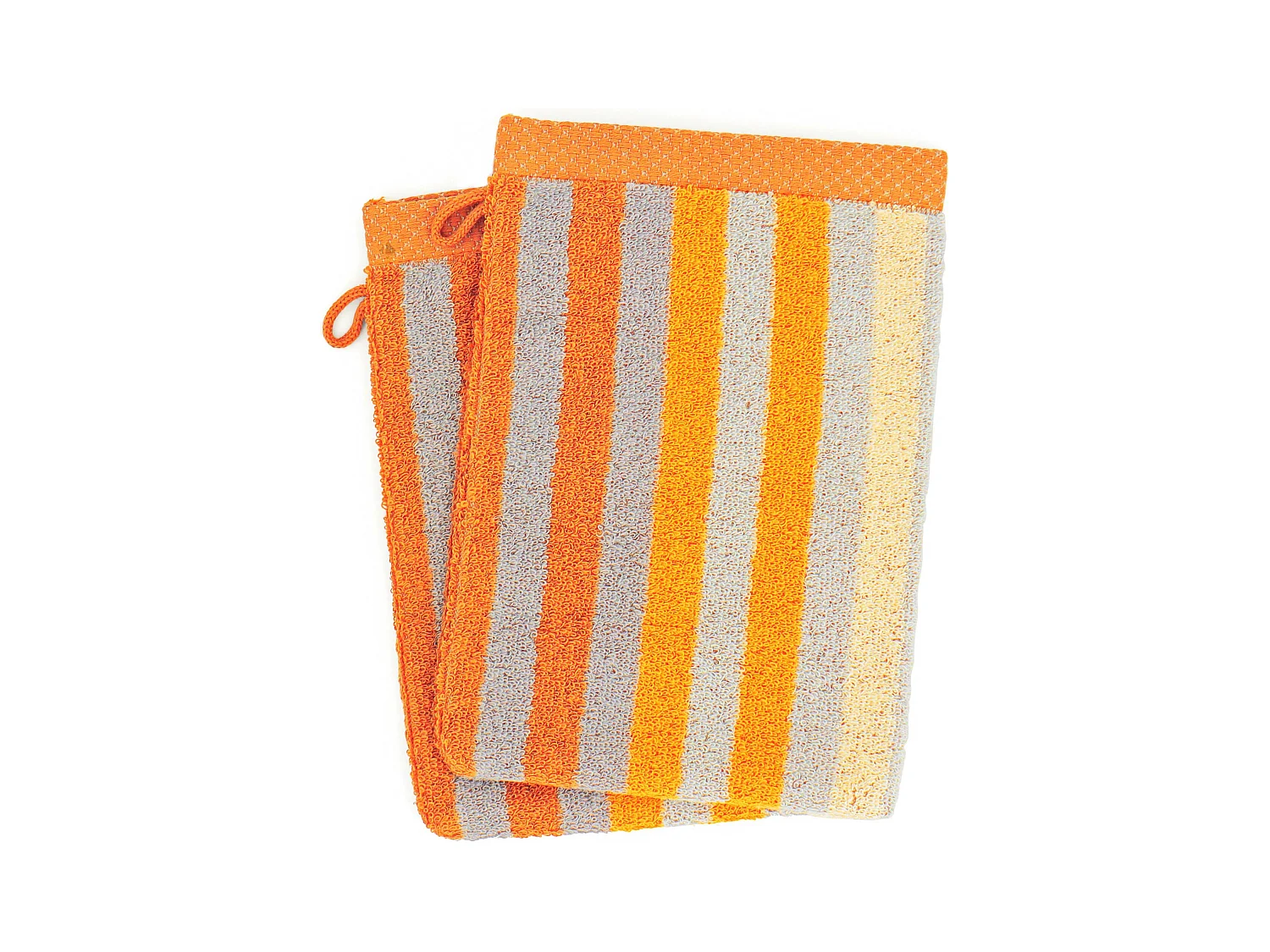 Lot de 2 gants de toilette 16x21 cm PURE STRIPES butane