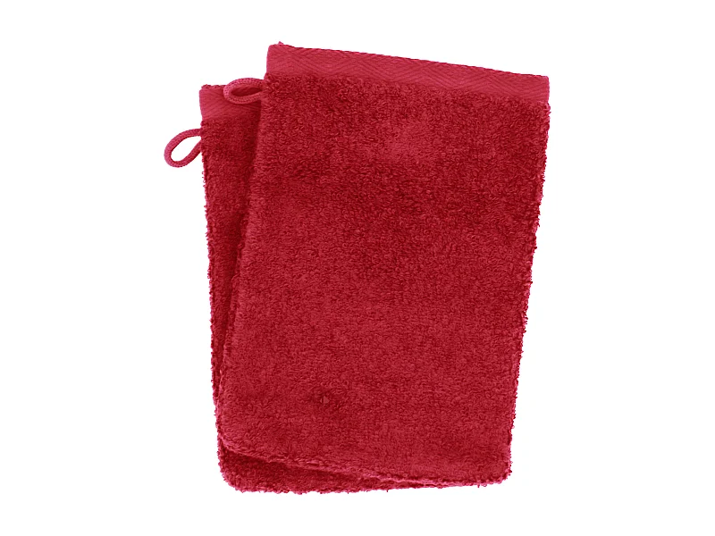 Lot de 2 gants de toilette 16x21 cm SOFTY bordeaux