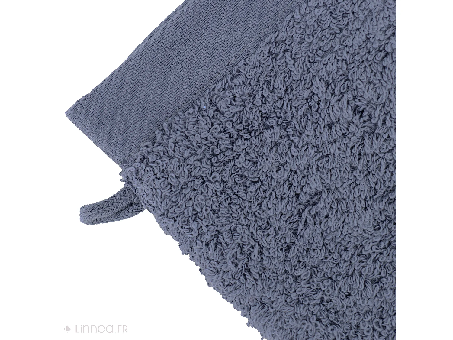 Lot de 2 gants de toilette 16x21 cm coton peigné ALBA acier