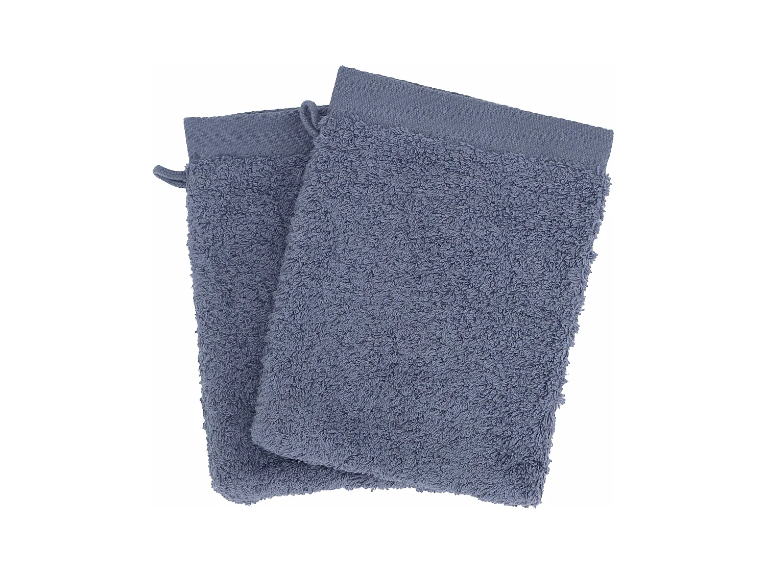 Lot de 2 gants de toilette 16x21 cm coton peigné ALBA acier