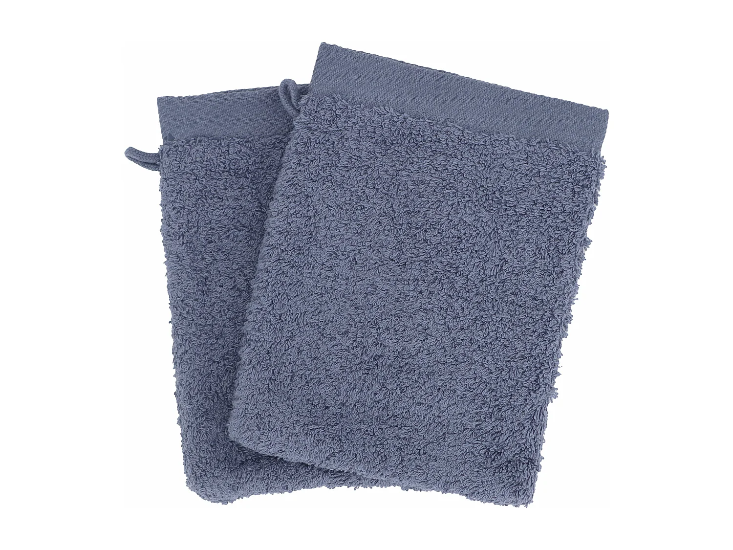 Lot de 2 gants de toilette 16x21 cm coton peigné ALBA acier