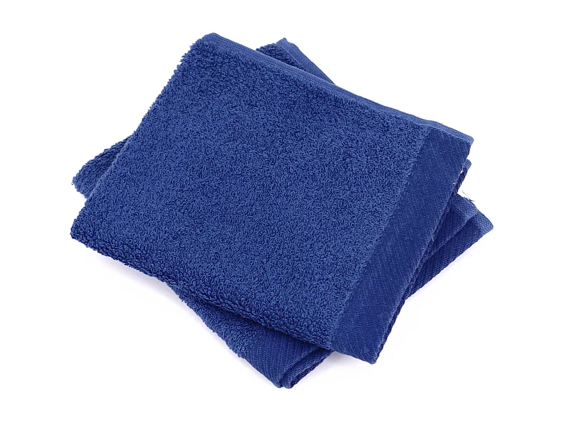 Lot de 2 serviettes invité 30x30 cm coton peigné ALBA bleu marine