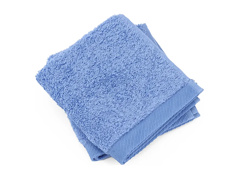 Lot de 2 serviettes invité 30x30 cm coton peigné ALBA bleu mer