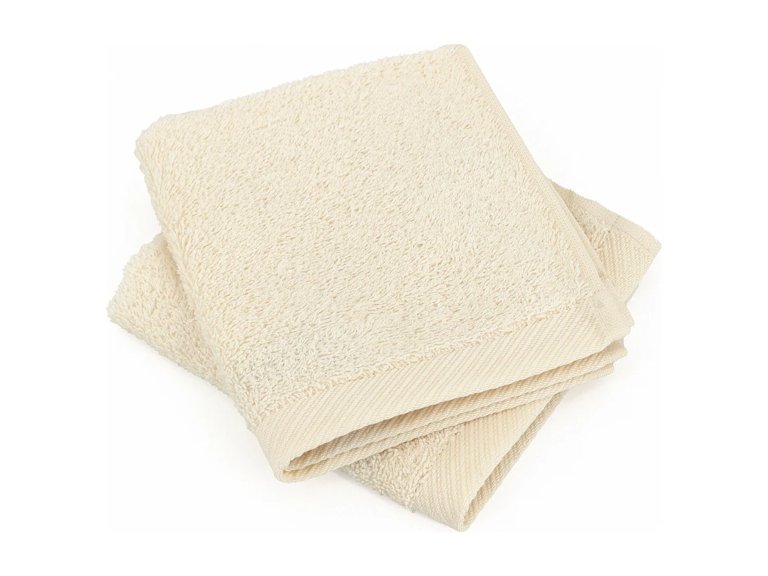 Lot de 2 serviettes invité 30x30 cm coton peigné ALBA ivoire