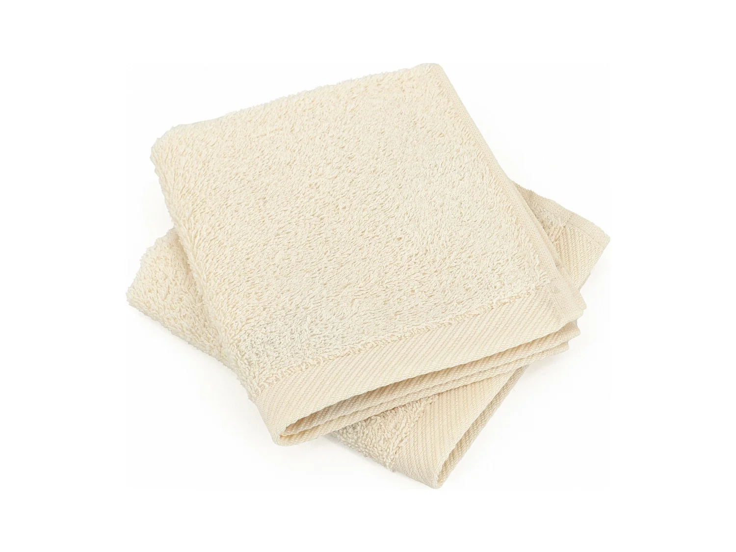 Lot de 2 serviettes invité 30x30 cm coton peigné ALBA ivoire
