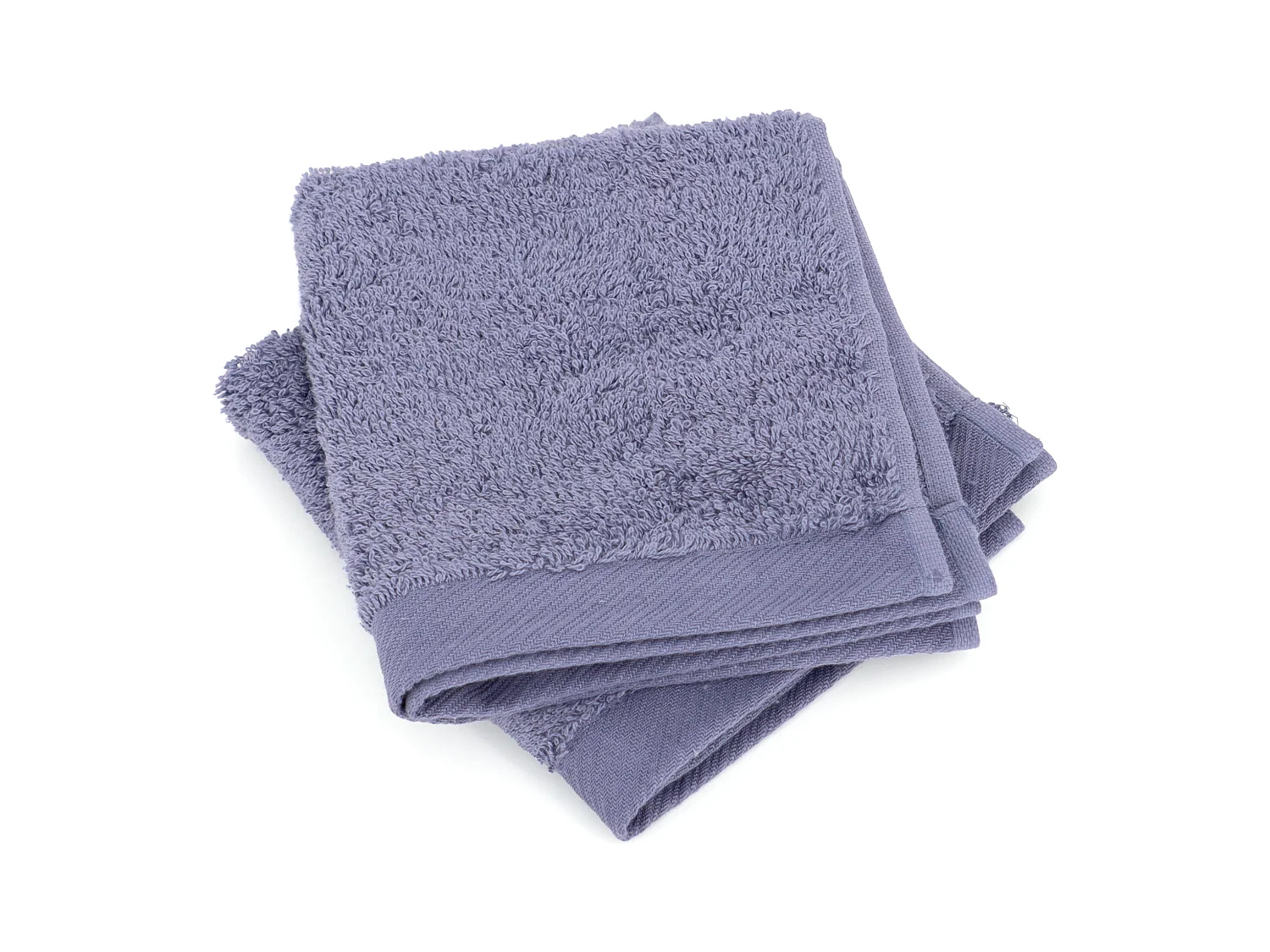 Lot de 2 serviettes invité 30x30 cm coton peigné ALBA acier