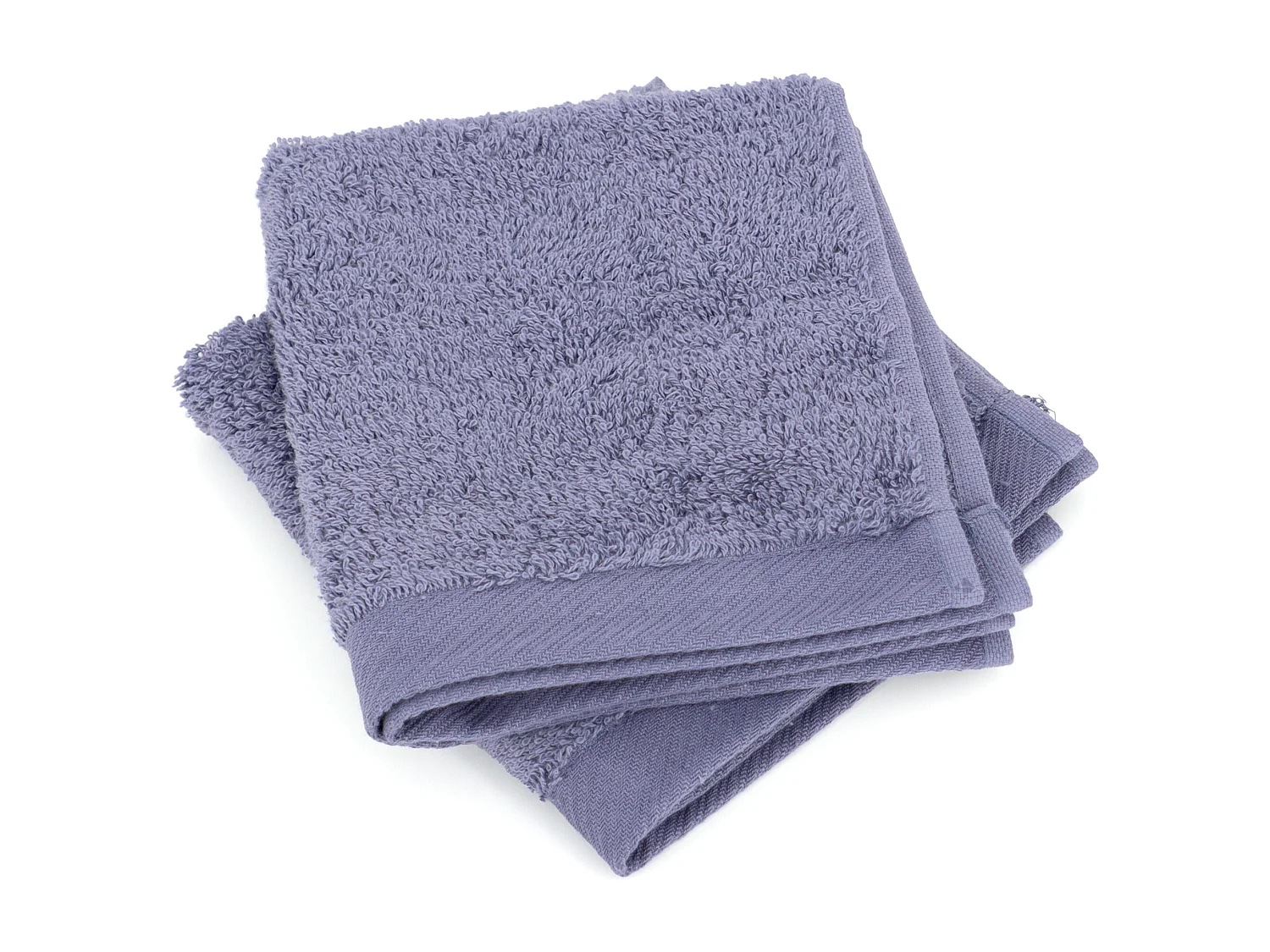 Lot de 2 serviettes invité 30x30 cm coton peigné ALBA acier