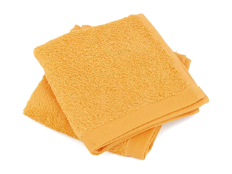 Lot de 2 serviettes invité 30x30 cm coton peigné ALBA or