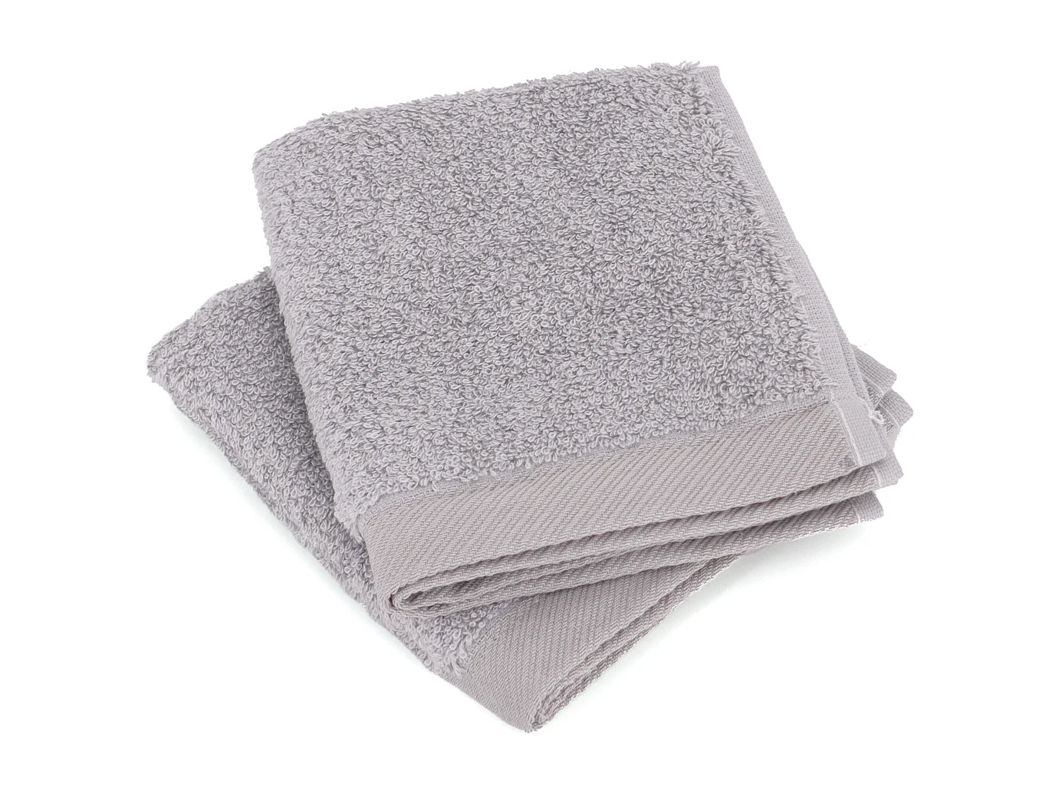 Lot de 2 serviettes invité 30x30 cm coton peigné ALBA argent