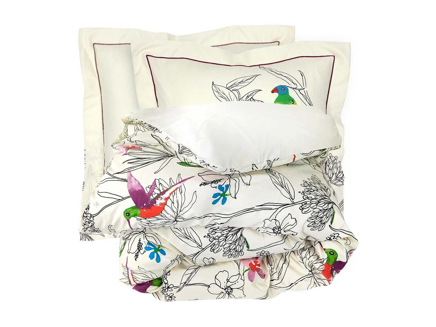 Parure de lit 260x240 cm coton AMAZONIA ecru