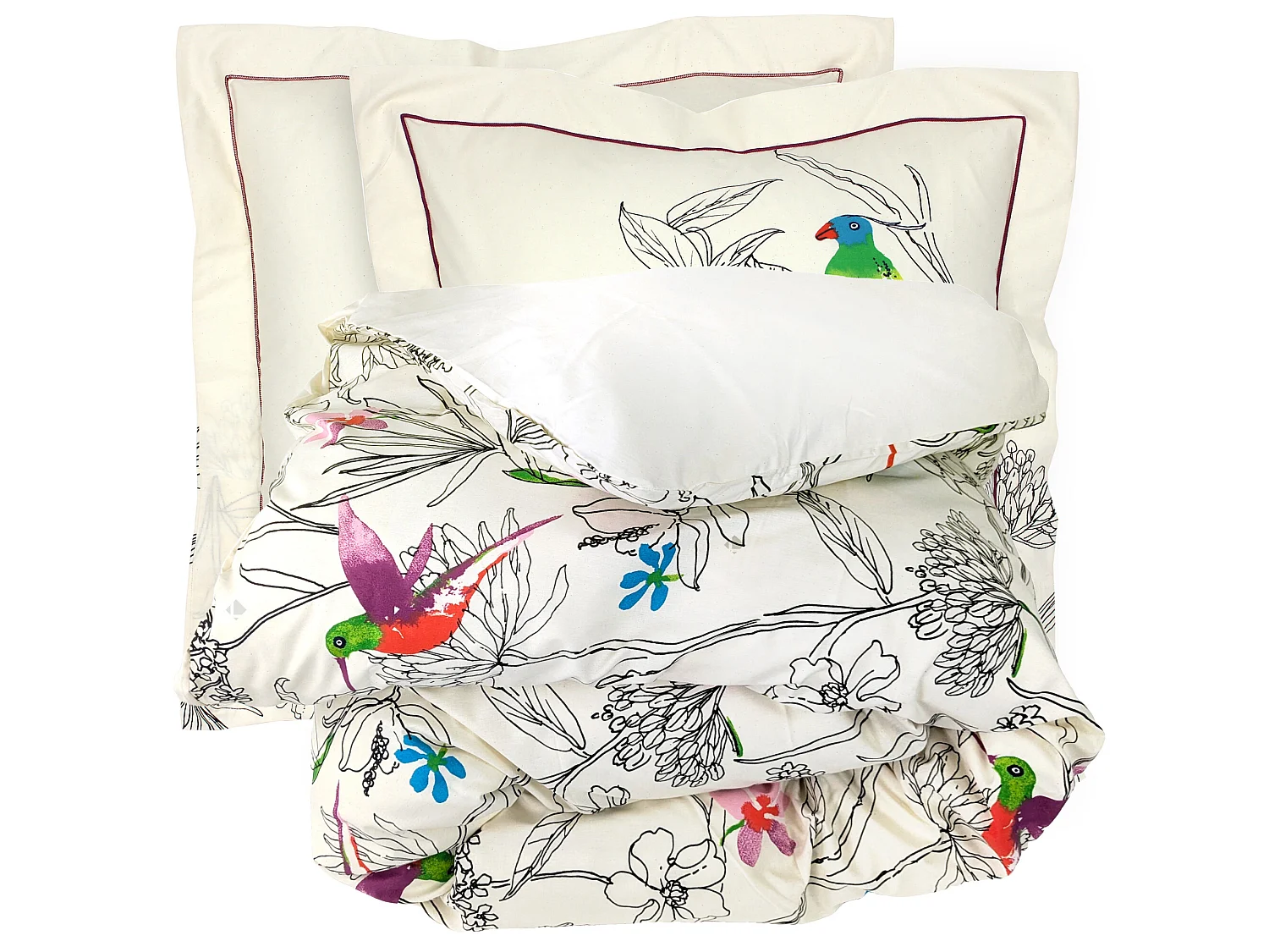 Parure de lit 240x220 cm coton AMAZONIA ecru