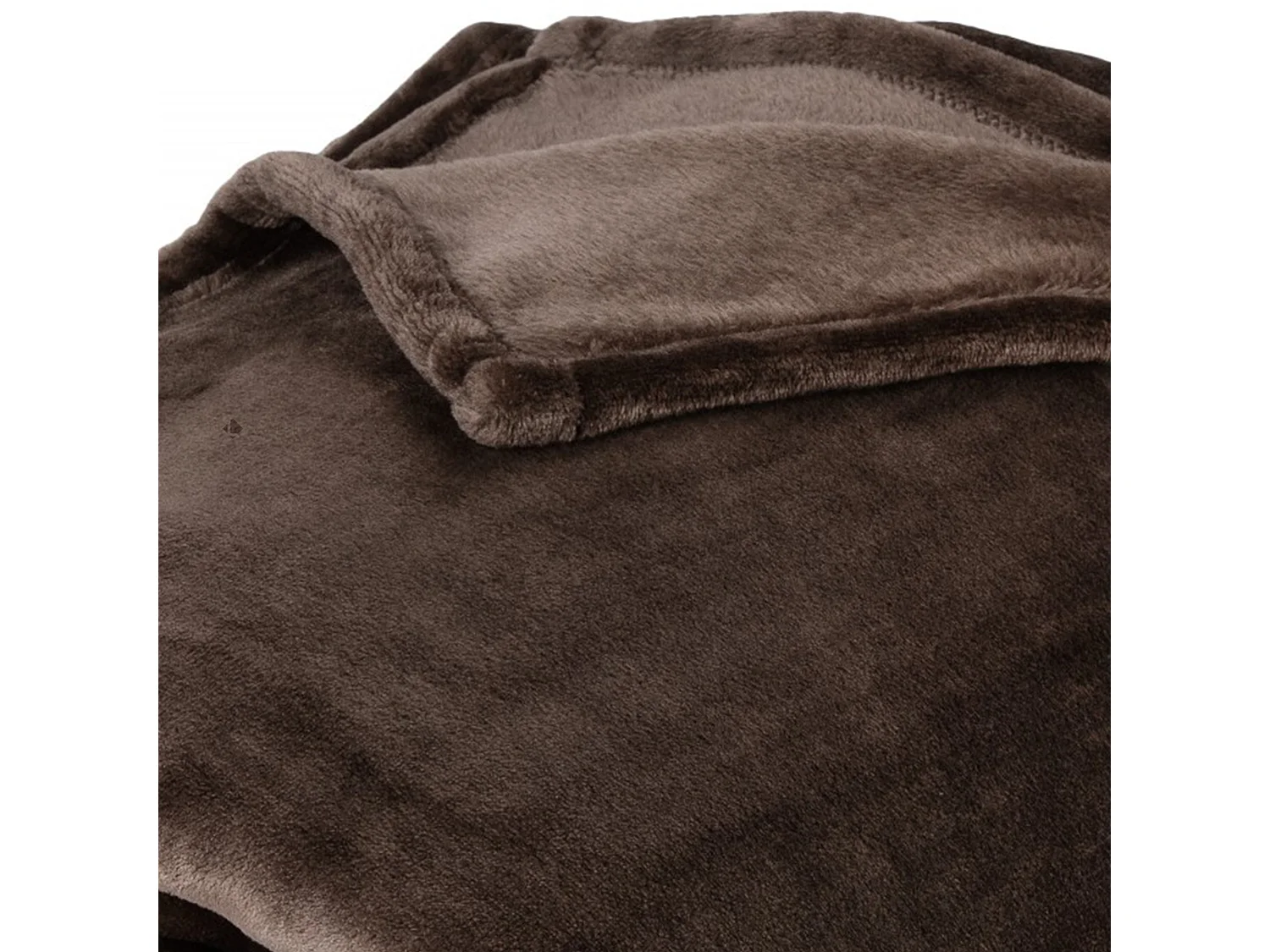 Couverture polaire microvelours 180x220 cm VELVET Marron Ebene