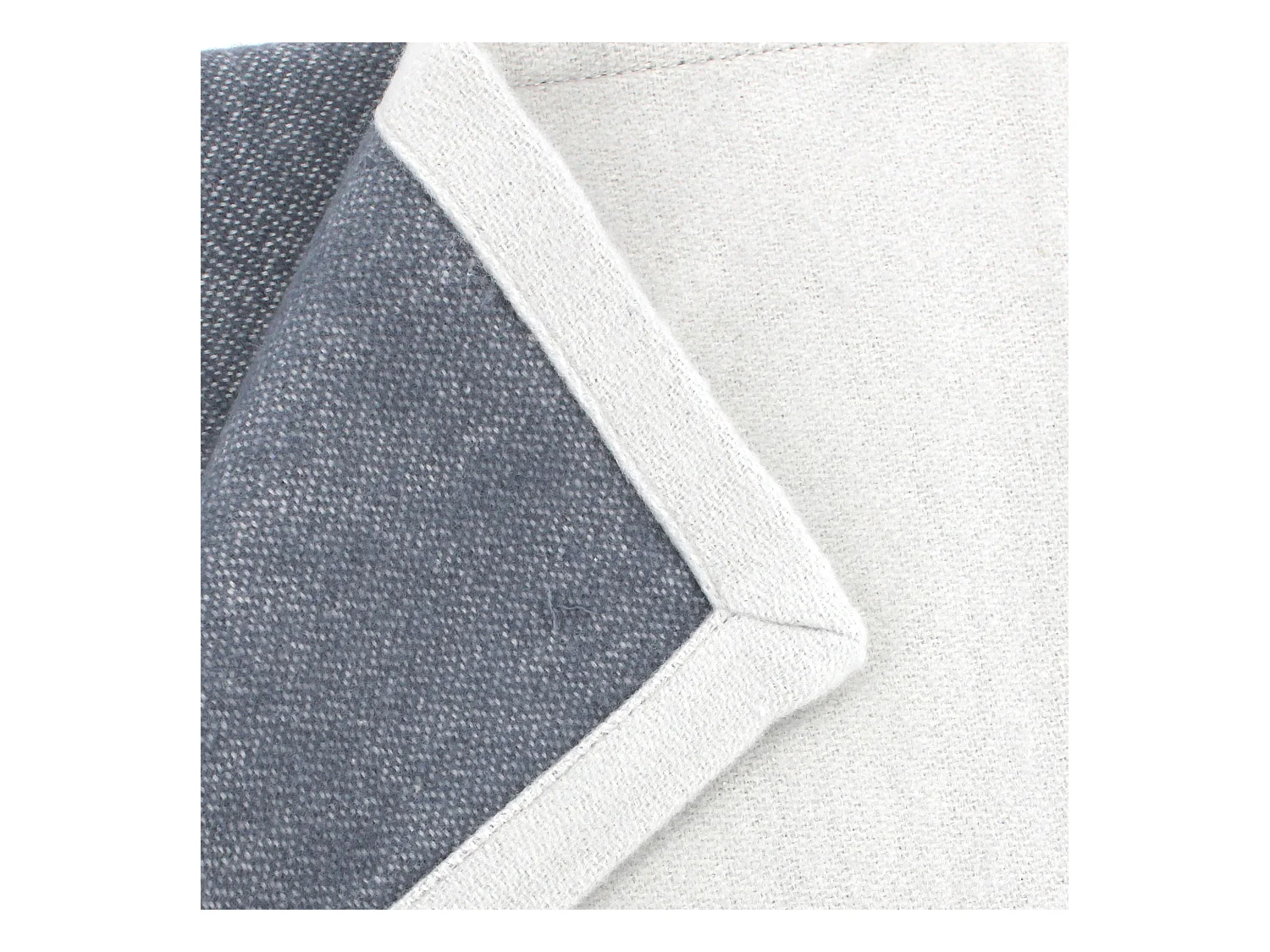 Couverture été 180x240 cm coton 260 g/m2 PROVENCE bicolore gris perle/acier