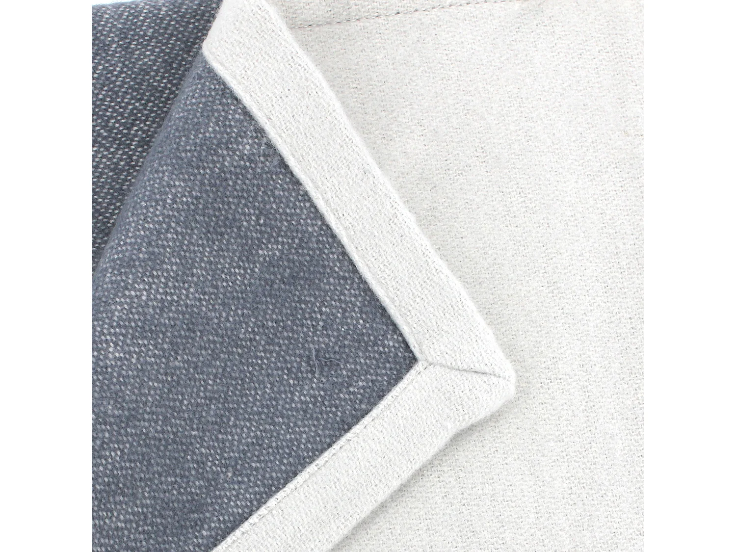 Couverture été 180x240 cm coton 260 g/m2 PROVENCE bicolore gris perle/acier