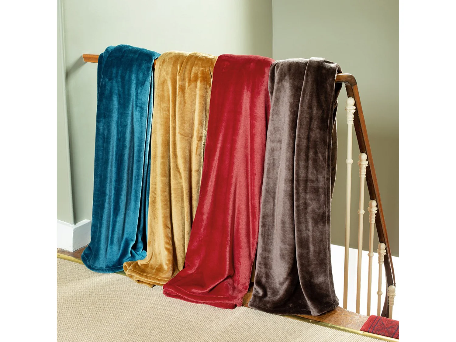 Couverture polaire microvelours 180x220 cm VELVET Rouge Lipstick