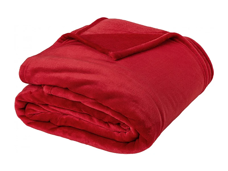 Couverture polaire microvelours 180x220 cm VELVET Rouge Lipstick