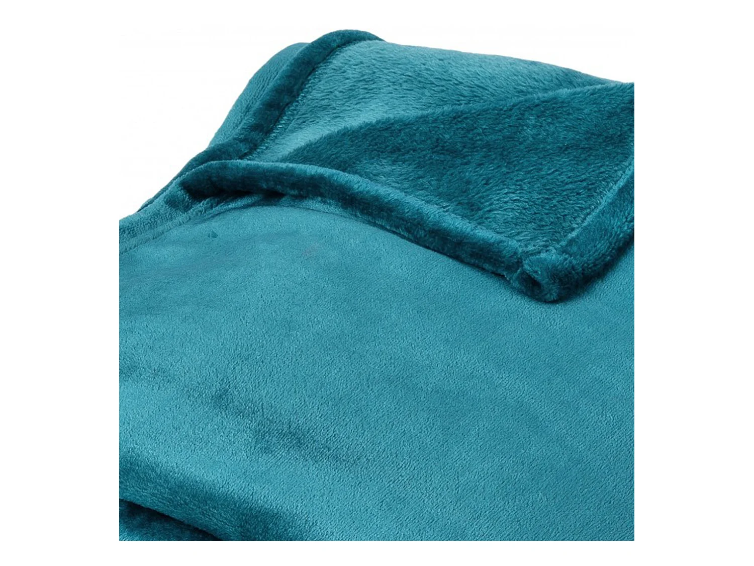 Couverture polaire microvelours 240x260 cm VELVET Bleu Lac