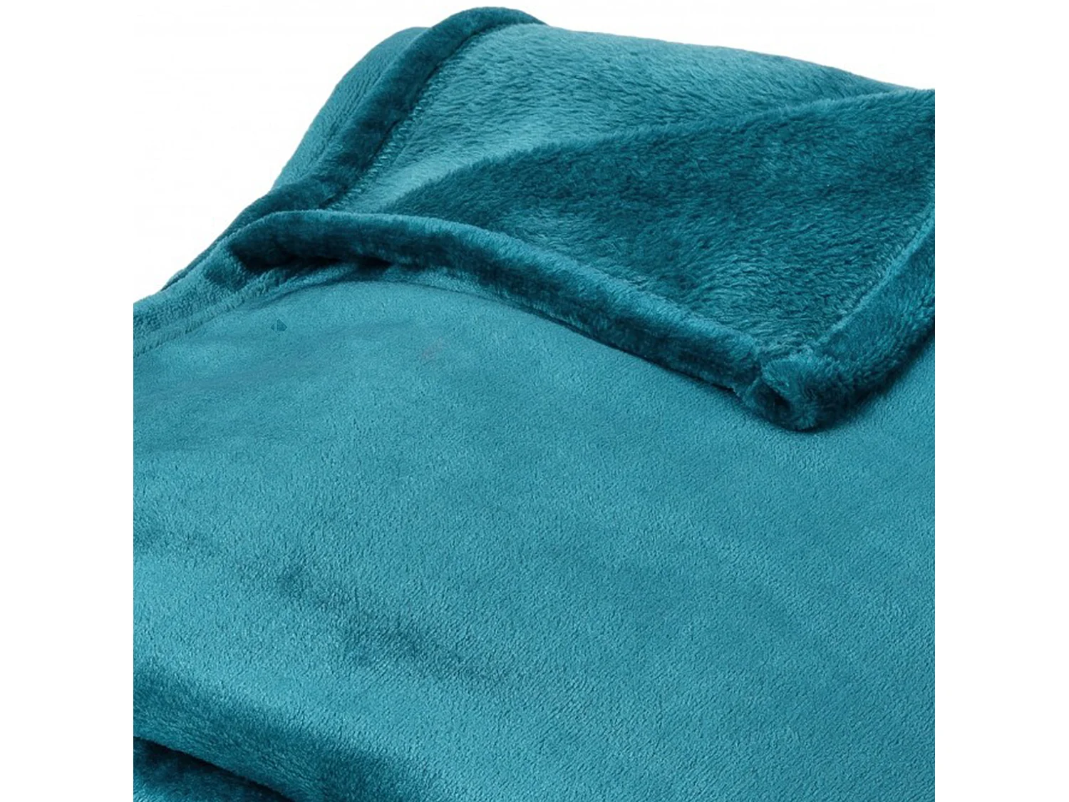 Couverture polaire microvelours 240x260 cm VELVET Bleu Lac