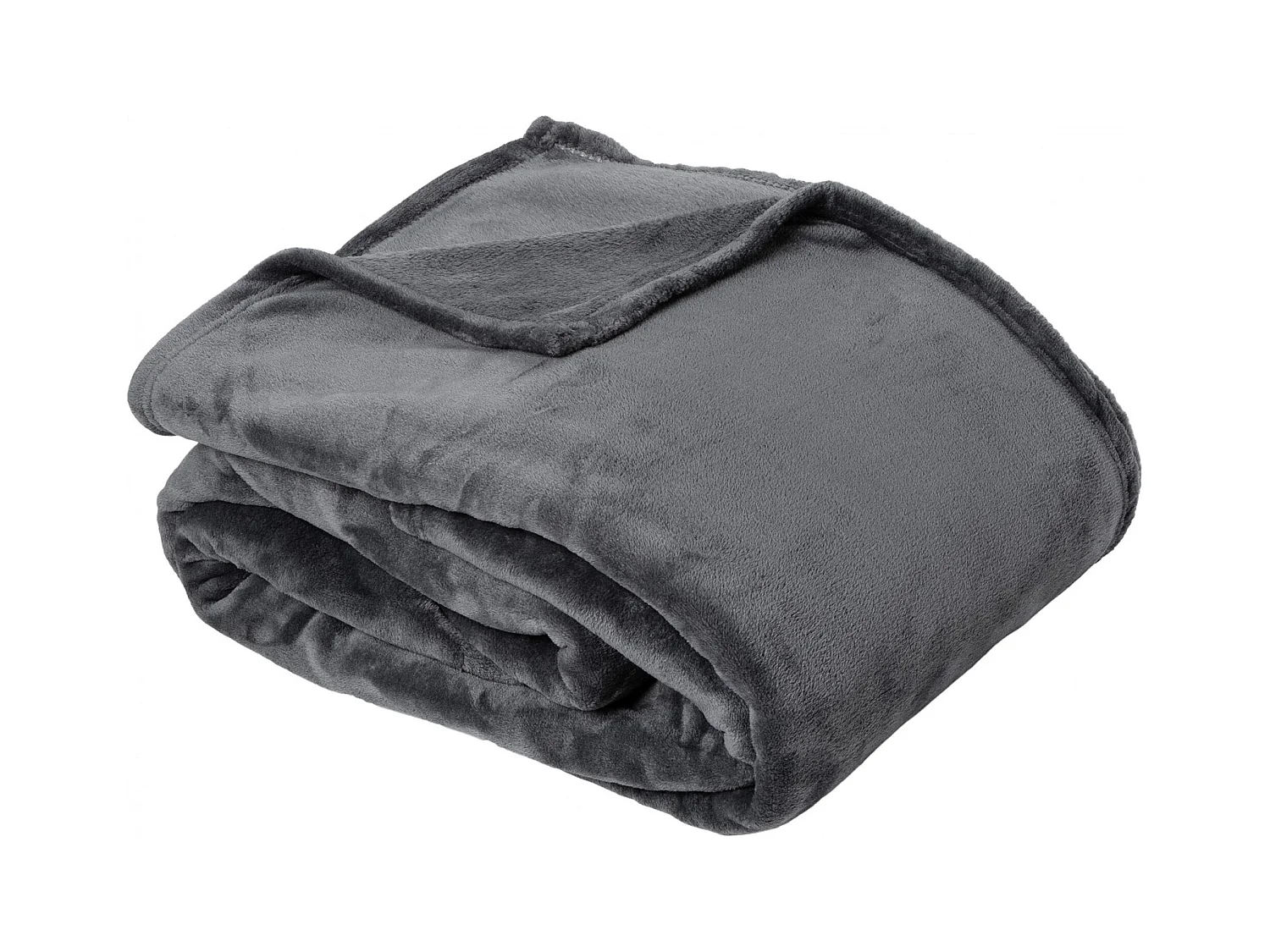 Couverture polaire microvelours 240x260 cm VELVET Gris Acier