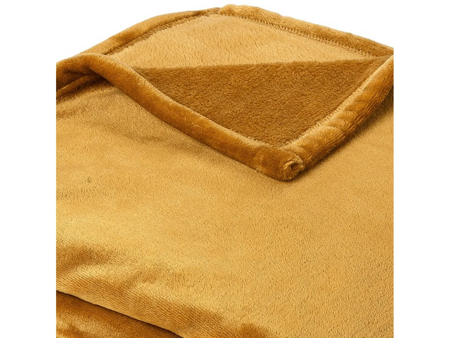Couverture polaire microvelours 220x240 cm VELVET Jaune Miel
