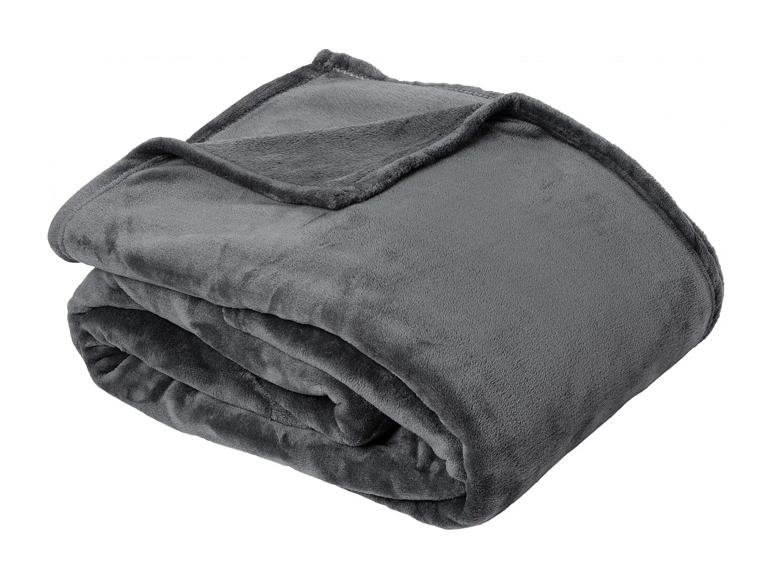 Couverture polaire microvelours 220x240 cm VELVET Gris Acier