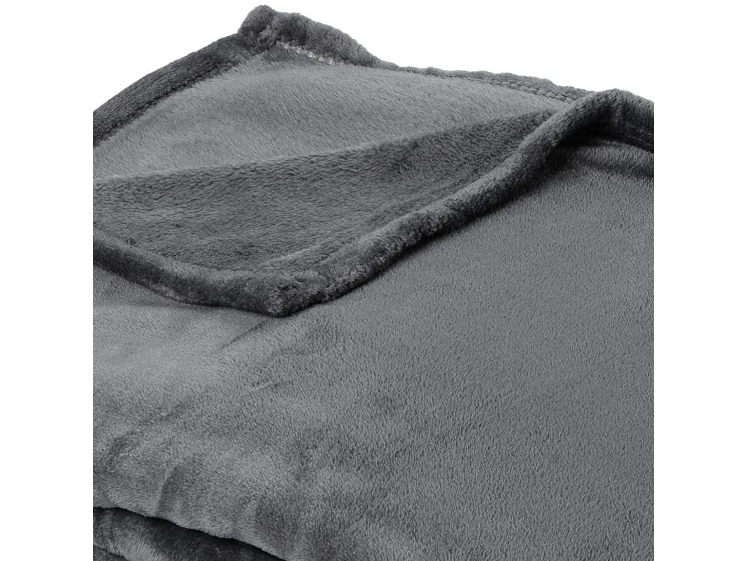 Couverture polaire microvelours 220x240 cm VELVET Gris Acier