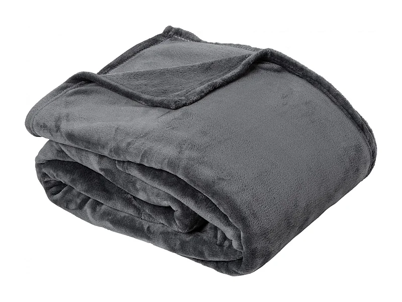 Couverture polaire microvelours 220x240 cm VELVET Gris Acier