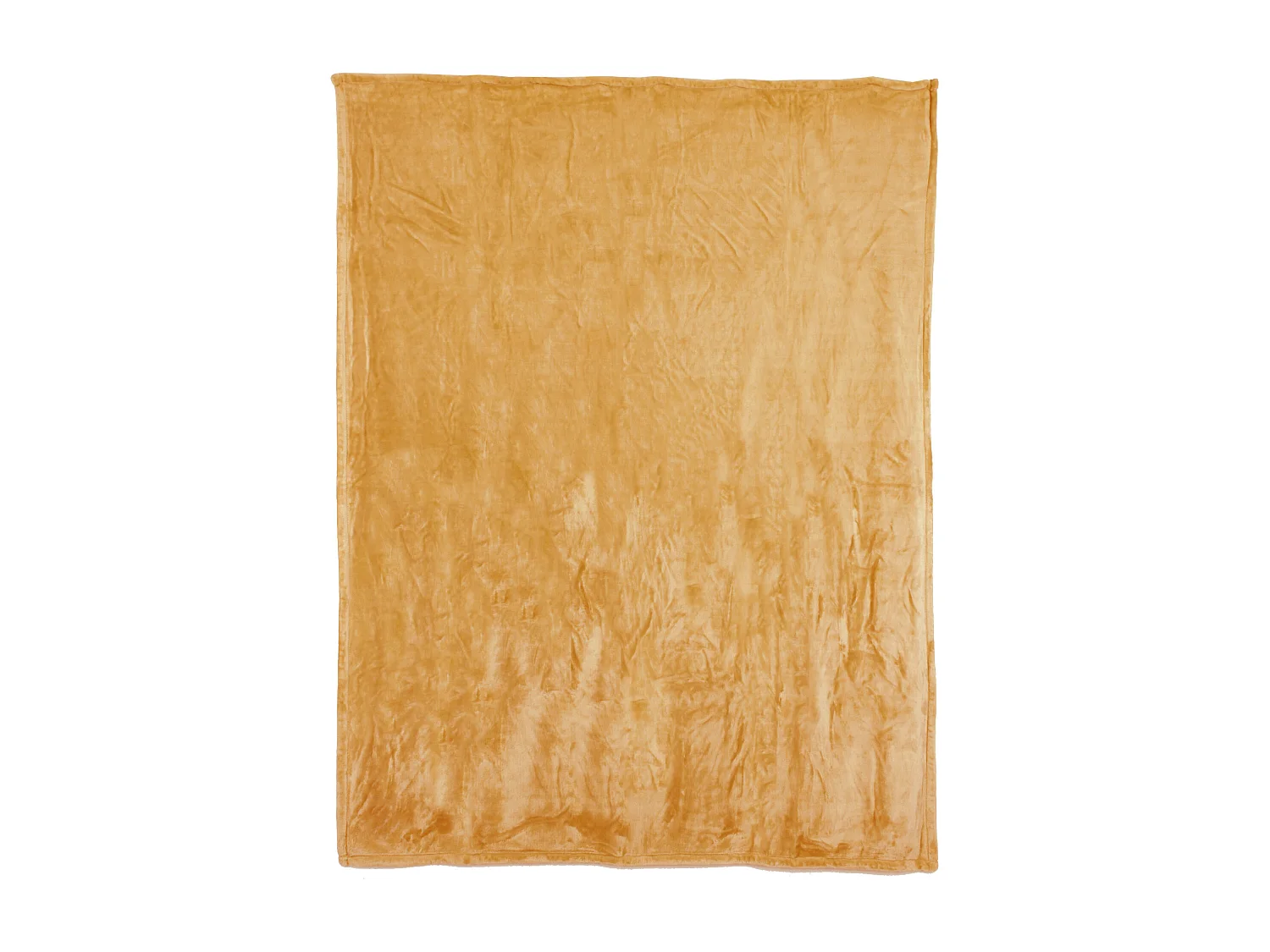 Couverture polaire microvelours 240x260 cm VELVET Jaune Miel