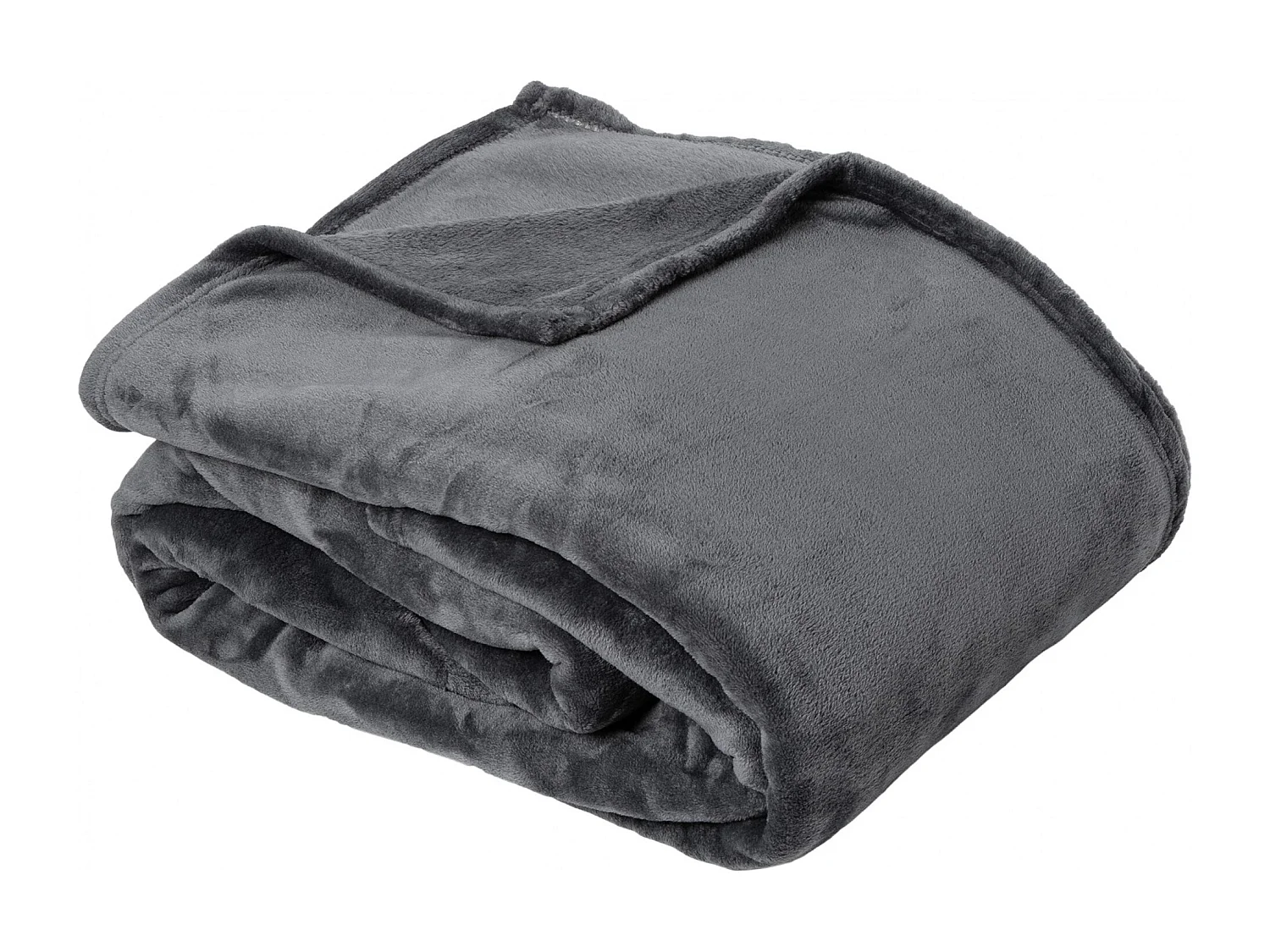 Couverture polaire microvelours 180x220 cm VELVET Gris Acier