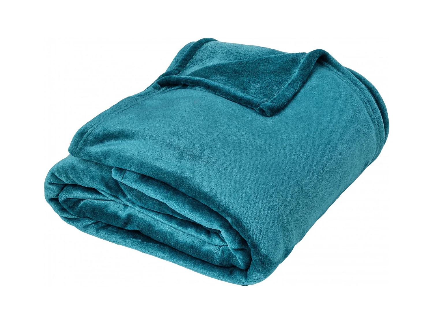 Couverture polaire microvelours 220x240 cm VELVET Bleu Lac