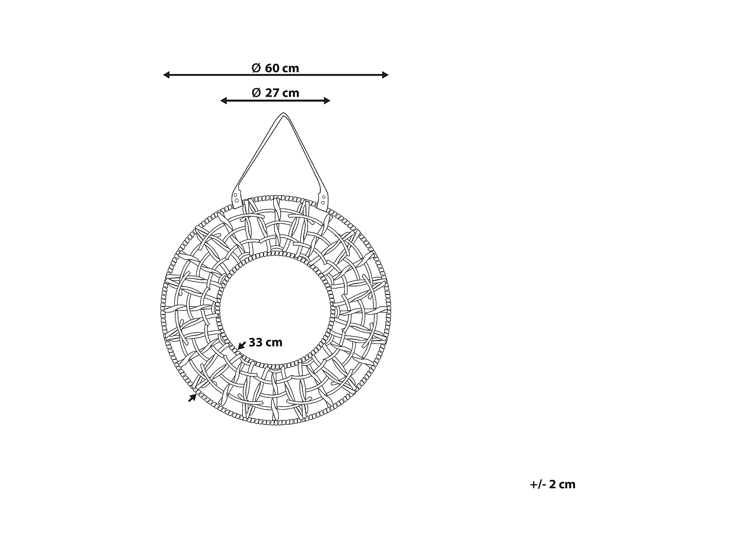 Specchio PALACI 60 cm 60 cm Corda di carta Naturale