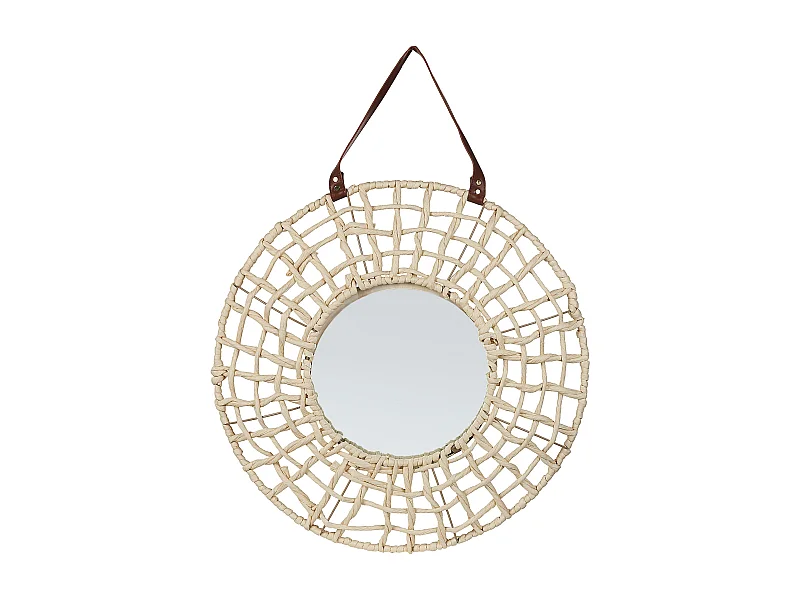 Miroir PALACI 60 cm 60 cm Corde en papier Naturel