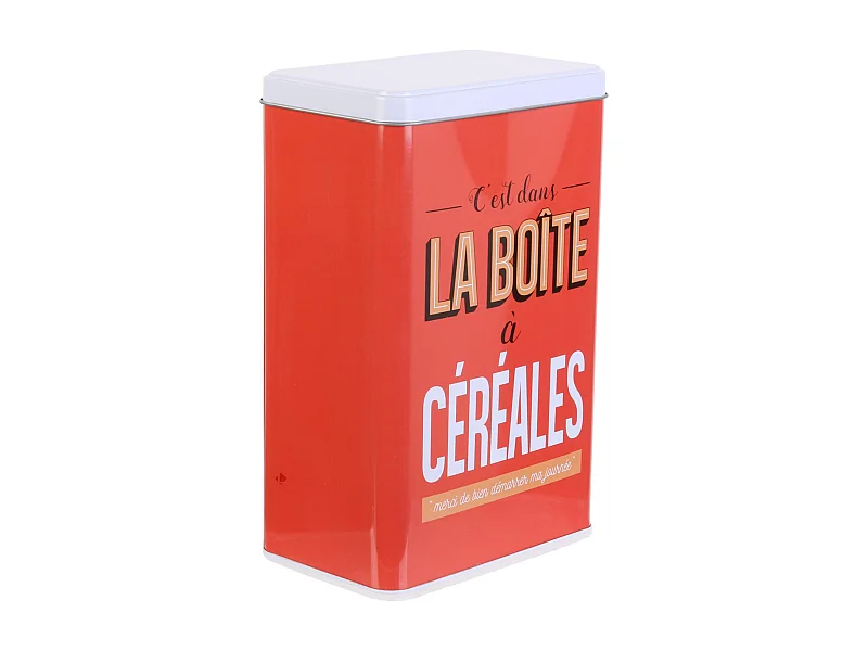 Boîte métal LA BOITE A Céréales rouge