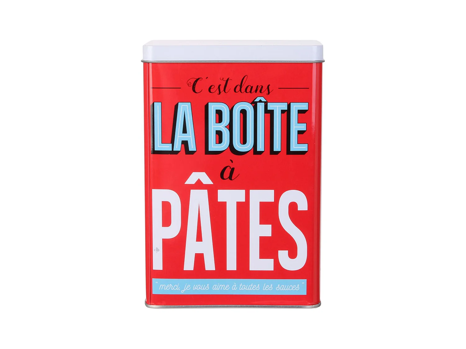 Petite boîte métal LA BOITE A Pâtes rouge