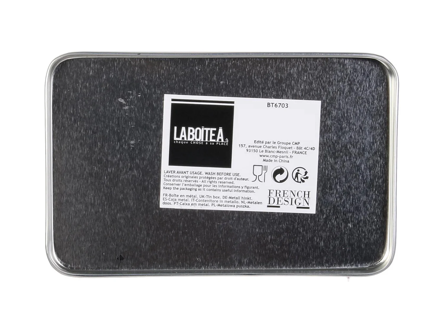 Petite boîte métal LA BOITE A Pâtes rouge